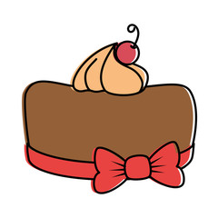 delicious pudding with cherry bakery product