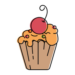 delicious cupcake with cherry