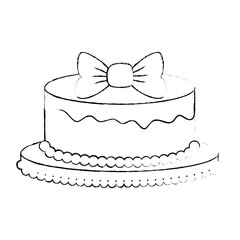 delicious cake with ribbon