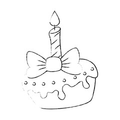 delicious pudding with candle bakery product