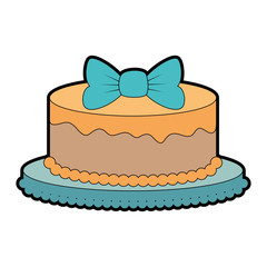 delicious cake with ribbon