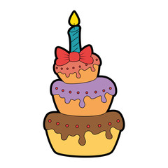 delicious cake with candle