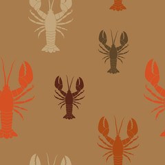 Seamless pattern with  lobster for your design