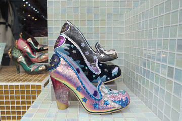 strange multicolored fashion shoes