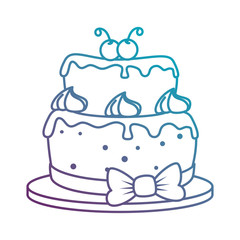 delicious cake with cherry