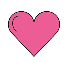 pink love heart romance adorable icon vector illustration