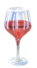 Red wine glass. Sketch illustration