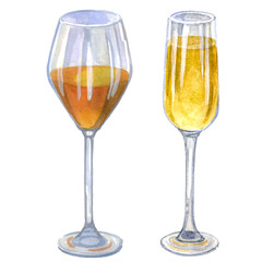 Set with two wine glass