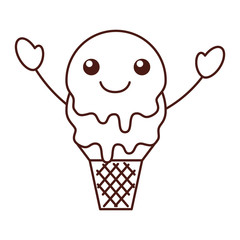 kawaii sweet ice cream cold fresh