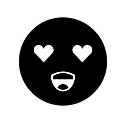 cartoon emoji happy love smile icon vector illustration