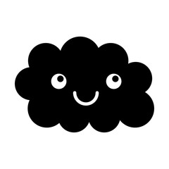 kawaii cloud funny cartoon decoration vector illustration