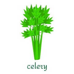 Celery icon in flat style isolated on white background.