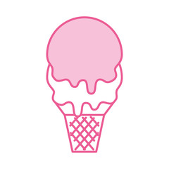 sweet ice cream cold flavor fresh tasty vector illustration