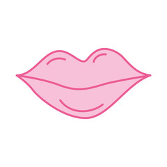 lips of woman makeup lipstick cartoon vector illustration