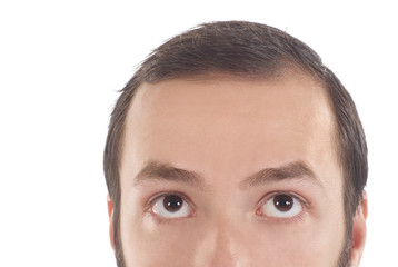 Obraz premium Man's head looking up