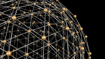 Blockchain system. 3D rendering illustration.