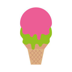 sweet ice cream cold flavor fresh tasty vector illustration