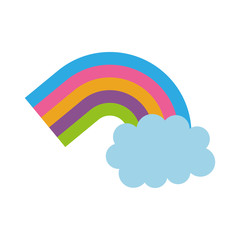 rainbow with clouds fantasy decoration dream vector illustration