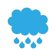 cartoon cloud drops rain weather vector illustration