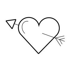 love heart arrow romance passion vector illustration