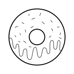 sweet donut dessert bakery food vector illustration