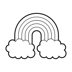 rainbow with clouds fantasy decoration dream vector illustration