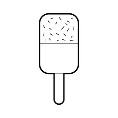 ice cream covered with chocolate on wooden stick vector illustration