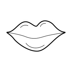 lips of woman makeup lipstick cartoon vector illustration