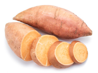 Sweet potato. Isolated on a white background.