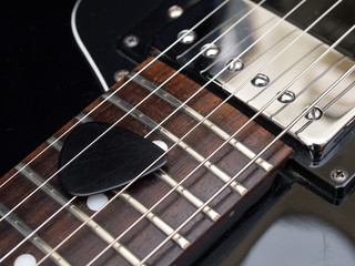 vintage jazz guitar detail .
