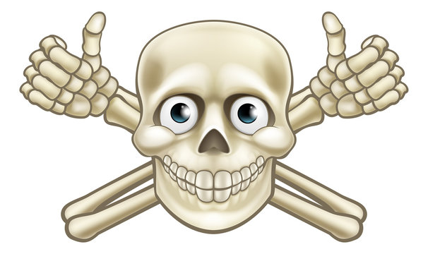 recommend clip art: Cartoon Pirate Skull and Crossbones Thumbs Up
