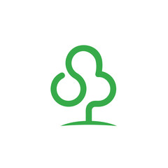 geen tree letter p logo