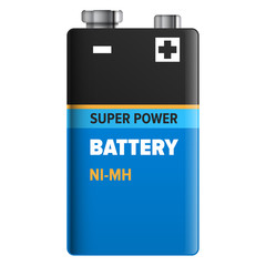 Super Power Battery Isolated on White. Vector