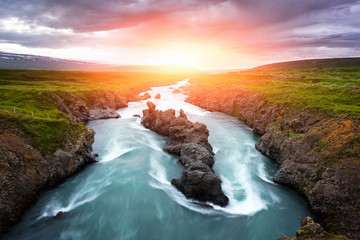 Godafoss waterfall on Skjalfandafljot river