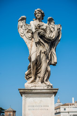 Obraz premium Angel statue from Castel Sant Angelo in Rome, Italy.