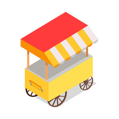 Streetfood Trolley with Tent Isolated illustration
