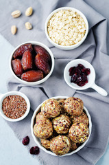White chocolate pistachio dates oats flax seed raw balls