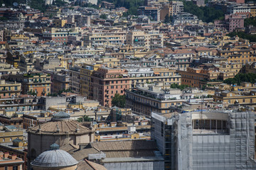 Background with town roofs, cityscape. Buildings of the city - urban background and town landscape. Houses and rooftops of a big city as texture. ROME