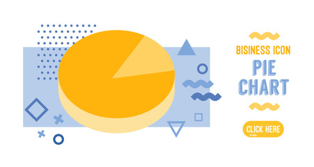 Pie chart business illustration and icons design for website Banner, template, application, UX, UI