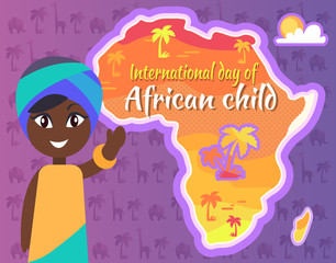 International African Child Day Postcard with Gril