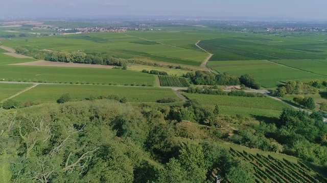 Flug von Battenberg in die Rheintiefebene Rheinland Pfalz