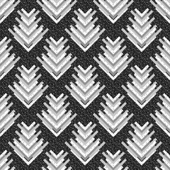 Seamless graphic. Retro ornament. Memphis background. Avant-garde wallpaper. Vintage design. Bauhaus pattern. Black and white print. Hipster art. Monochrome backdrop. Geometry illustration. Vector.
