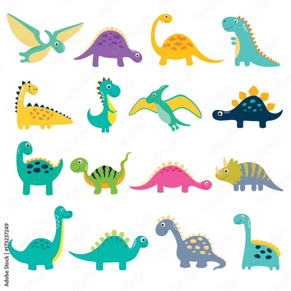 Canvas Prints cute dino illustration