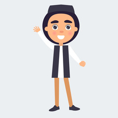 Boy in National Cloth Wishes Happy Childrens Day