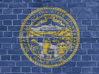 US States Concept: Nebraska Flag Wall Background Texture