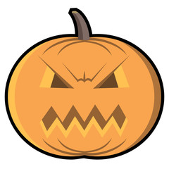 halloween pumpkin with angry face