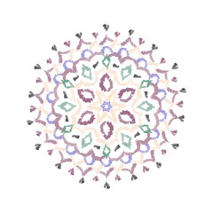 Abstract hand drawn mandala pattern with watercolor brush, vector design