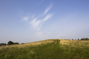 Fototapeta premium Beautiful landscape with hill and blue sky
