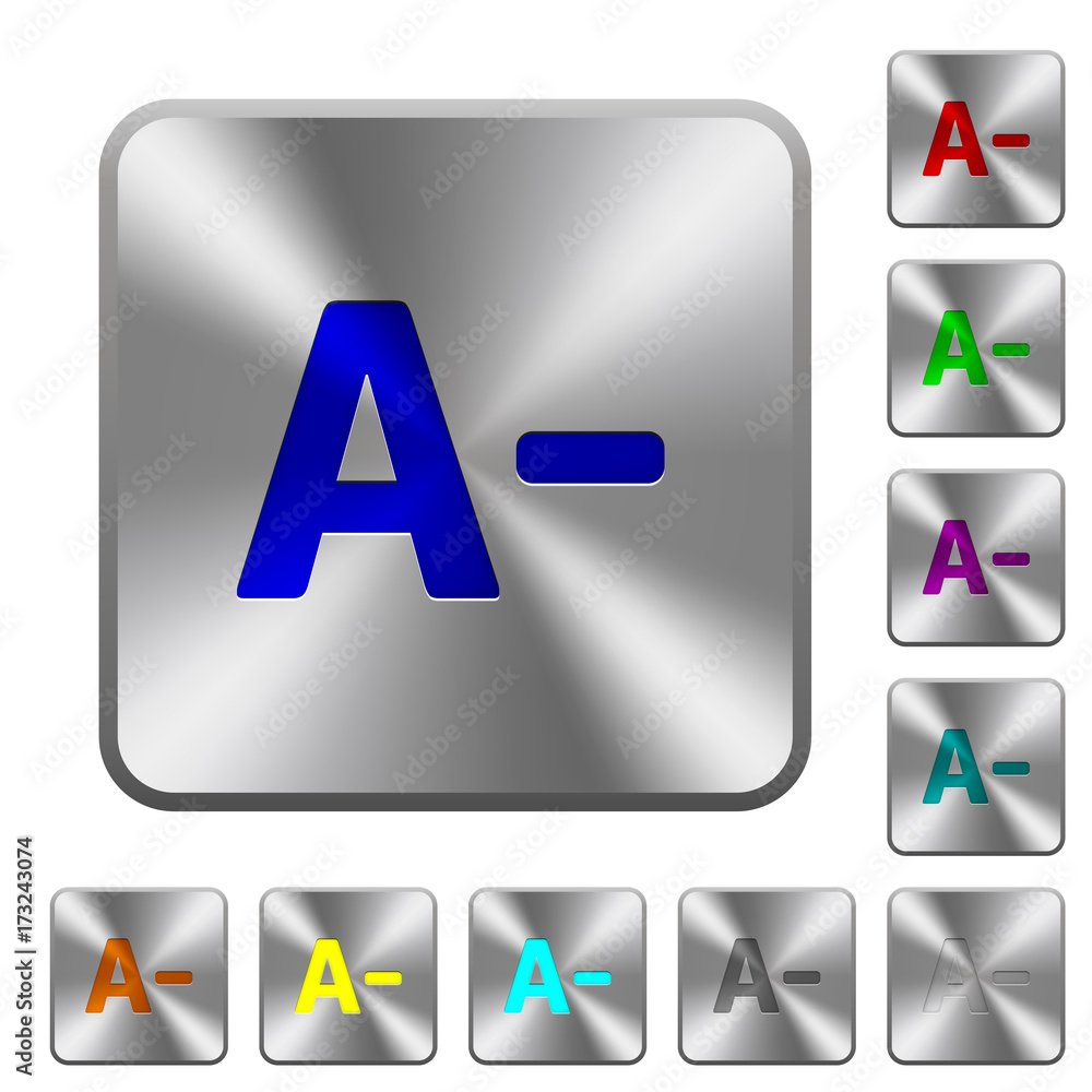 Poster decrease font size rounded square steel buttons