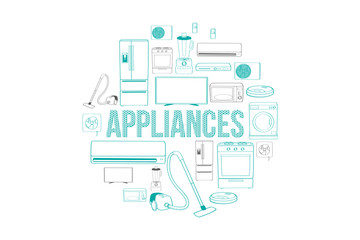 Fototapeta na wymiar Home electronic appliances design element. Vector illustration